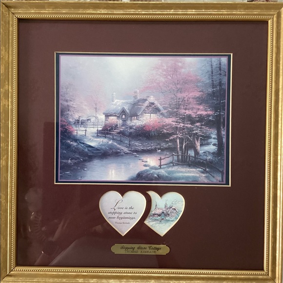Rare Authentic Thomas Kinkade Stepping Stone Cottage Framed Print - Picture 1 of 11